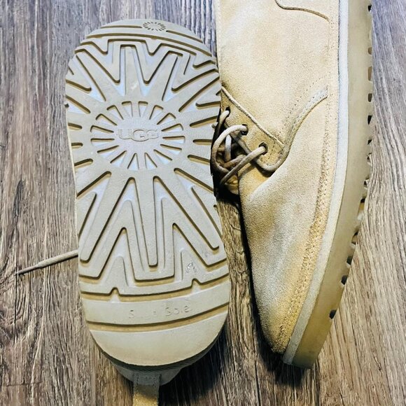 Ugg Burleigh Chukka Boots Men's Tan Suede UGG Plush SZ 14 - Picture 3 of 9